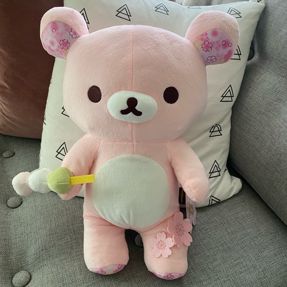 NWT Rikakkuma 15” Pink Plush Stuffed Animal Cherry Blossom Sakura Series - Picture 2 of 10